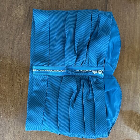 Marc By Marc Jacobs Blue Silk Crop Bustier Corset Top Sz 10 Sweetheart Pleated - Picture 4 of 12